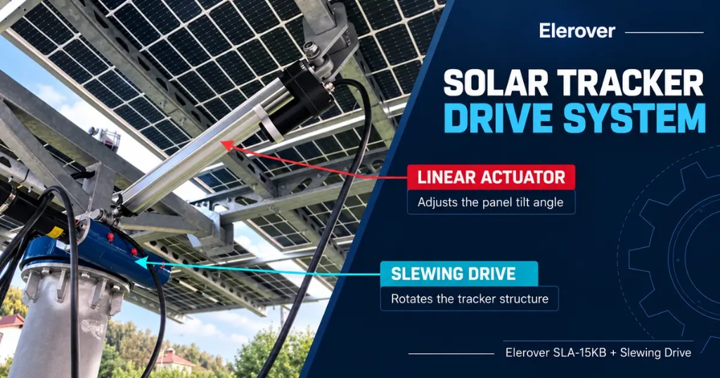Linear Actuator and Slewing Drive for Solar Trackers