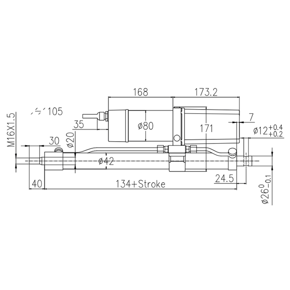 Electric Hydraulic Actuator - SLA-NH32S 12000N load electric hydraulic linear actuator - Detail view 2