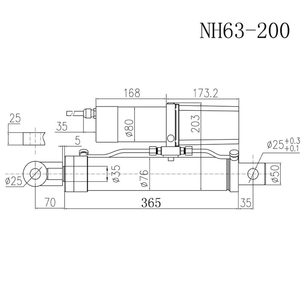 SLA-NH63S 50000N مشغل كهروهيدروليكي thumbnail 3