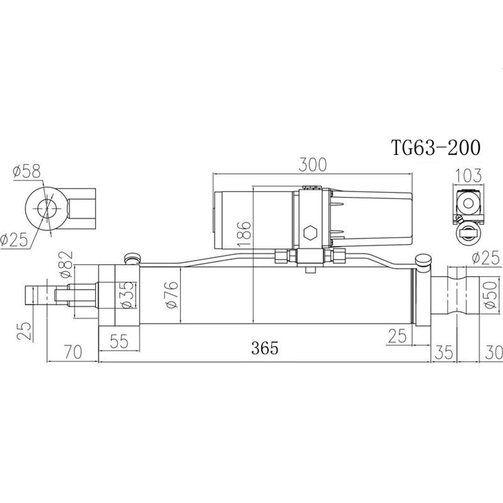 SLA-TG63S 45000N مشغل كهروهيدروليكي بقوة حمل/دفع thumbnail 2