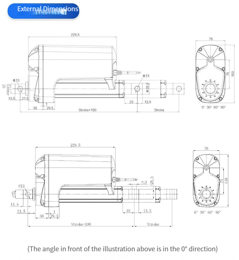 12V 24V SLA-12K 12000N linear actuator 300mm stroke for elevator platform thumbnail 7