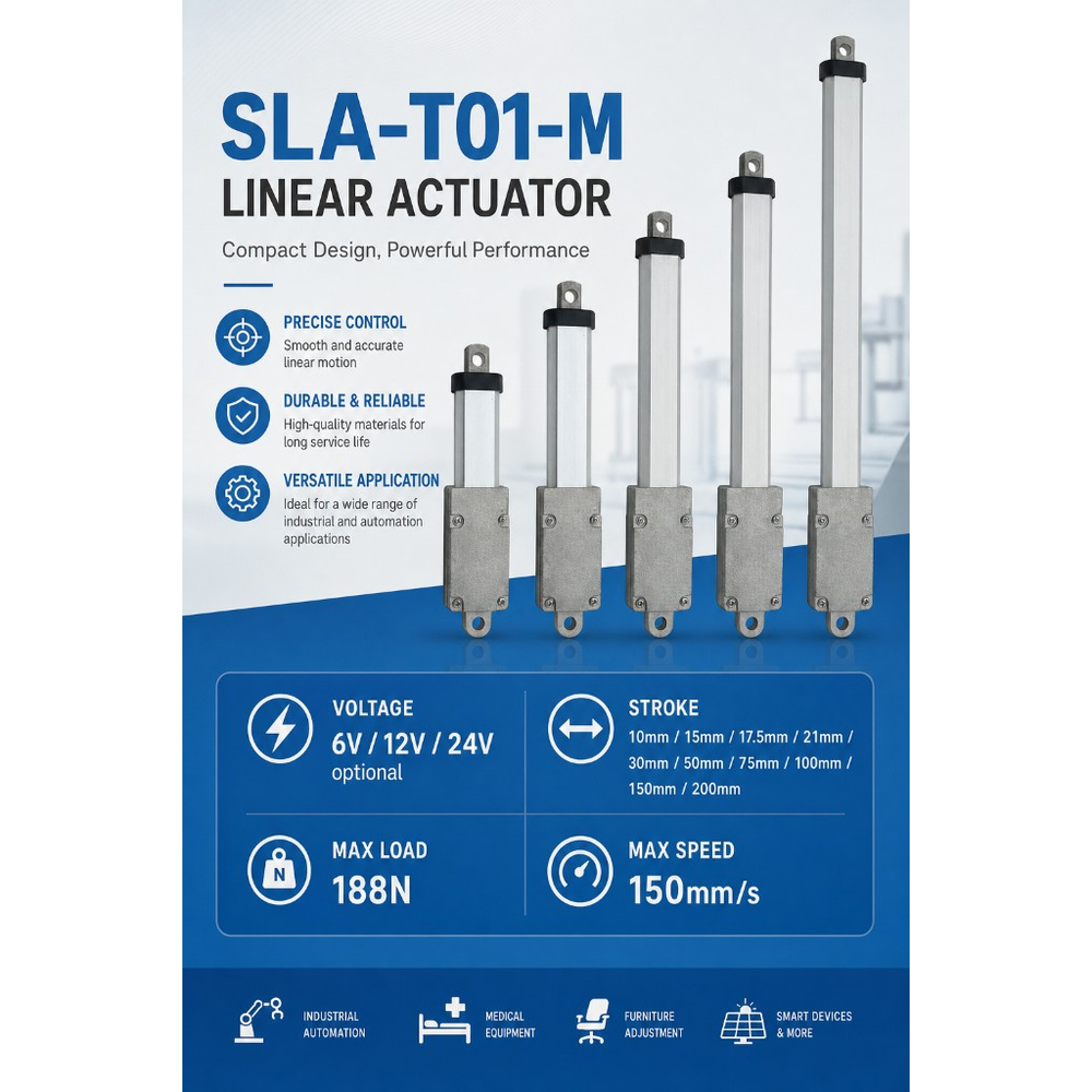 مشغل خطي دقيق SLA-T01-M شوط 17.5mm thumbnail 3
